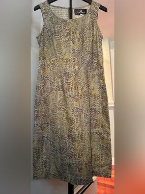 Peruvian Connection  Pima Cotton  A line Dress geometric print design Size 6